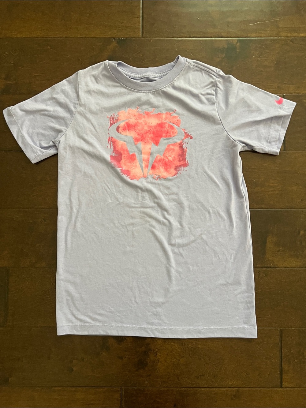 Nike Short-Sleeve Dri-Fit Ter in Light Lavender with Pink Logo